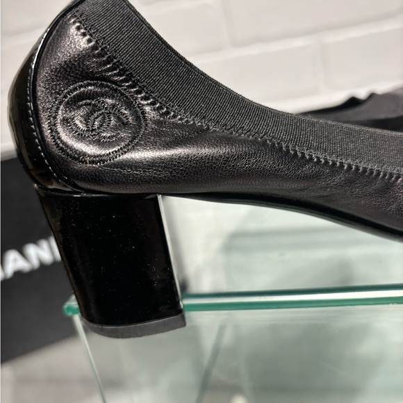 CHANEL Shoes - CHANEL Black Leather Cap Toe size 7.5 and EU 37 1/2